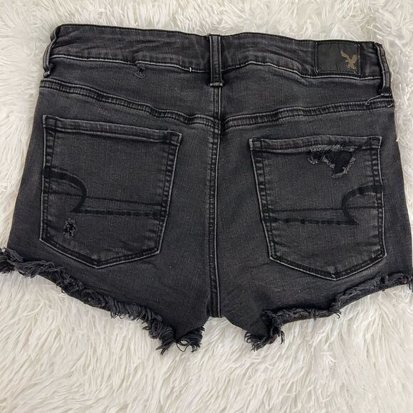 AE black rinsed fade, exposed crochet pocket shorties - Picture 3 of 5